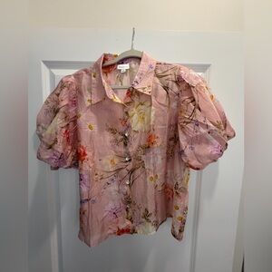 Bailey 44 Pink Floral Button-Up Blouse
